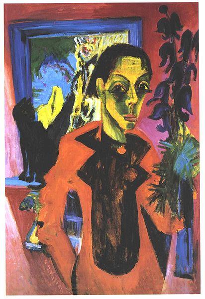 Ernst Ludwig Kirchner Selfportrait with shadow Norge oil painting art